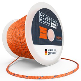 Presch Mason's Line 100 m | Diameter 2.0 mm | Polyester | Tear-Resistant, Weather-Resistant Guide Line with Spool | Knot-Resistant Construction Cord - Extremely Durable and High Quality