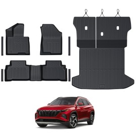 GALVAGNITE Floor Mats Set for 2022-2025 2026 Hyundai Tucson Gas (Not fit Hybrid), Full Coverage All Weather Floor Mats Cargo Mat with Backrest Protectors & Door Sill Guards for Tucson Accessories