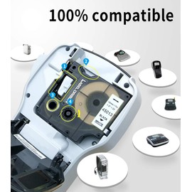 Label Orison Compatible with DYMO D1 Label Tape 12mm 45013 S0720530 Labeller Cassette for DYMO LabelManager 160 280 210D 420P Label Maker,Black on White,1/2 inch(12mm) x 23 Feet(7m),5 Cartridges
