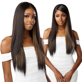 Sensationnel Bare Lace 13x6 wigs - Unit 1 Glueless synthetic with 180 degree preplucked hairline Non lifting 2040 larger grid thinner lace - BareLace unit 1 (LIGHTASHBROWN)
