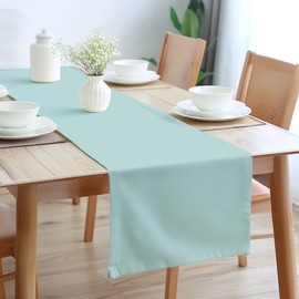 Encasa Homes Table Runner for 8 Places, Meal - Egg Blue - Large, 40 x 230 cm, 100% Cotton, Plain, Dyed, Decoration Towel for Parties, Banquets, Restaurants - Machine Washable