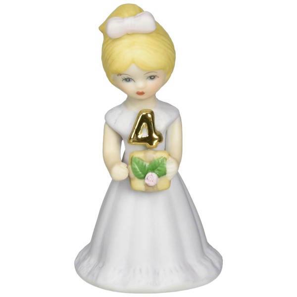 Enesco Growing Up Girls “Blonde Age 4” Porcelain Figurine, 3.5”