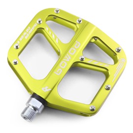 BOWOD Bike Pedals Mountain Bike Adult, Light MTB Flat Pedals Grippy w 9pcs Non-Slip Studs, Aluminum Alloy Composite Platform Pedals,Suitable for Women, Children, Road Bikes, BMX,MTB and Leisure Bikes