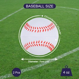 PATIKIL 9 Inch Baseball 2 Pack Soft Baseballs Standard Size Adult Leather Training Baseball Unmarked Baseballs for Youth Pitching, White
