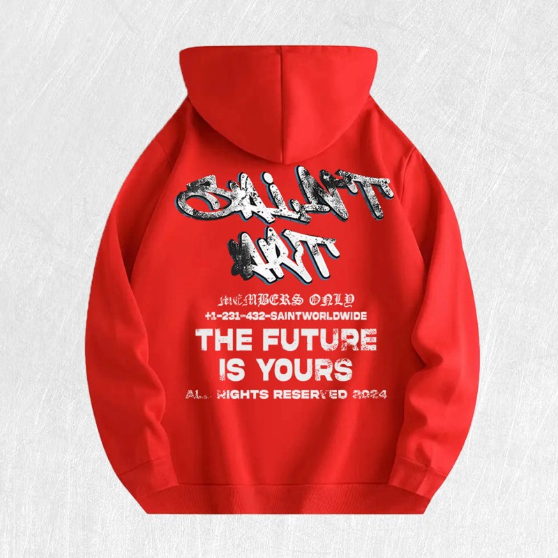 Saint Art the Future Is Yours Graphic Hoodie 100% Cotton