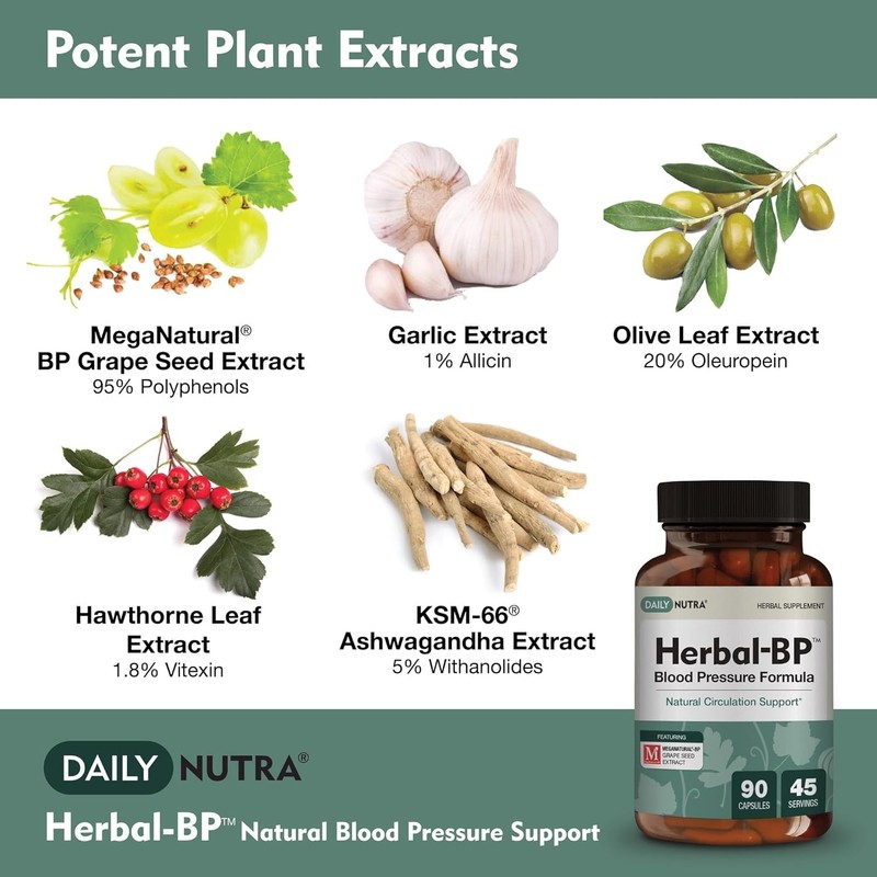 Herbal-BP Natural Blood Pressure Supplement - Supports Circulatory Health |