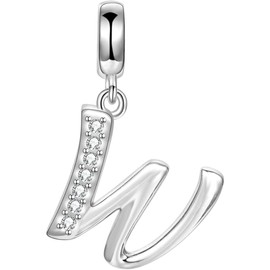 Letters Initials Pendant - 925 Sterling Silver for Bracelet or Necklace, Sterling Silver, No Gemstone