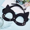 NICENEEDED 4.93 x 8.27 Inch Leather Cat Mask Adjustable Animal