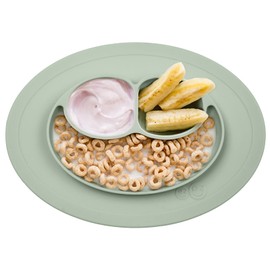 Plato Autoadherible Silicon para Bebé EZPZ Mini Mantel Individual Antideslizante, Verde (Sage), 6+ Meses