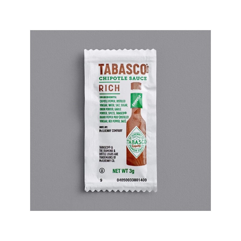 TABASCO® Hot Sauce Portion Packet 3 Gram - 200/Case (select