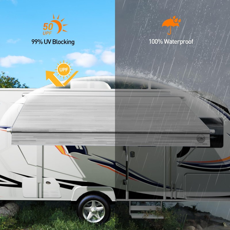 RV Awning Fabric Replacement 11ft – Camper Awning Replacement, 19.5oz