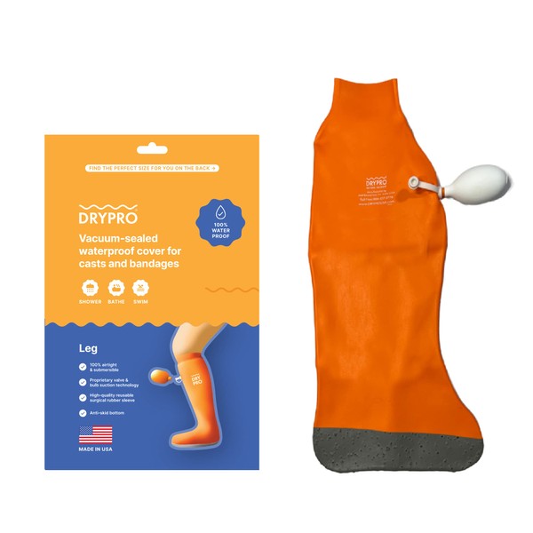 DryCorp DRYPRO Waterproof Leg Cast Cover - Sized for both Kids and Adults - Ideal for the Bath Shower or Swimming - X-Small Full Leg – (FL-12)