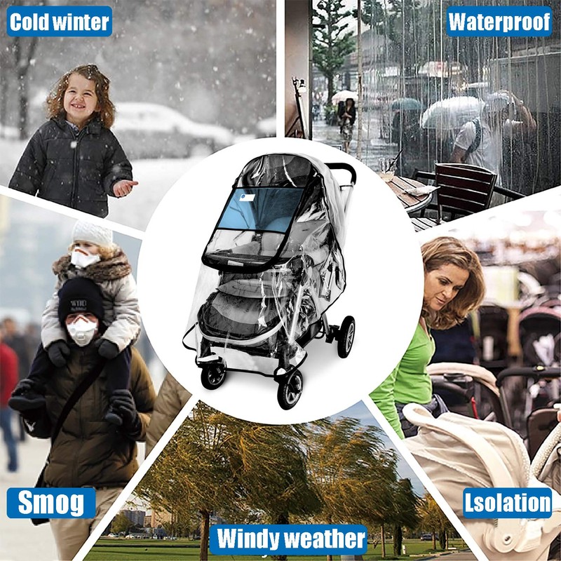 Stroller Rain Cover,Universal Stroller Accessory,Waterproof, Windproof Protection,Protect from Dust Snow,Baby
