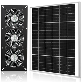 Fanspex Solar 3 Fan Kit, 25W Waterproofed Solar Powered Fans for Outdoor Chicken Coop, Greenhouse & Shed Intake or Exhaust Air