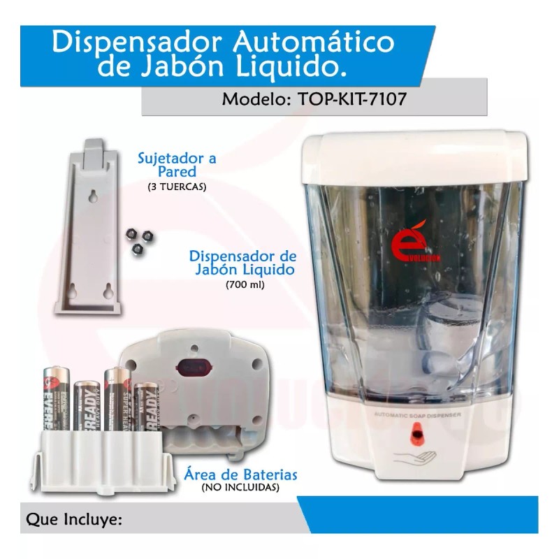 Seguridad Total Despachador De Jabon Liquido Para Manos Automatico V2