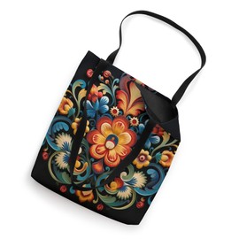 Traditional Norwegian Rosemaling Folk Art Tote Bag