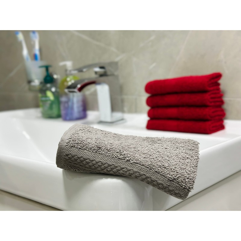 DARWEN STAR 100% Cotton 12 pcs Face Cloth, Highly Absorbent