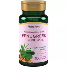 Piping Rock Fenugreek Seed Extract | 2000mg | 100 Capsules | Non-GMO | by Piping Rock