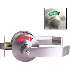 MuteX Extra Large Bathroom Privacy Lever Lock with Large Inuse or Vacant Indicator for Men Women Restroom, ANSI Grade2 Commercial Grade, Perfect for Professional Office Buildings