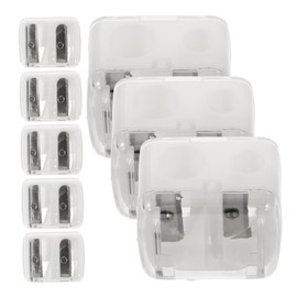 BIUDECO 8Pcs Dual Hole Pencil Sharpener Handheld Makeup Tool for Eyeliner Lip Liner Portable Manual Sharpener for Makeup Artists Easy Safe Use