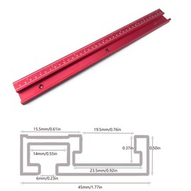 45 Type T Track Woodworking T-slot Miter Track Jig Aluminium Guide Rail Miter Track Stop for Router Table Workbench (400mm)