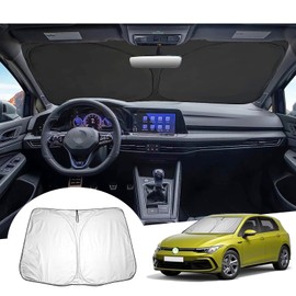 GAFAT Compatible with VW Golf 8 MK8 GTI GTE GTD R 2020-2023 Sunshade Front Window, Golf 8 Window Sunshade Windscreen Sun Protection Interior, Windscreen Parasol Sun Visor, Fast Cooling, UV Protection