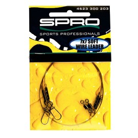 Spro Matt Black Leader 7 x 7 Wire - 2 stalowe przypony do spinningu, przypon NA szczupaki do łowienia RYB drapieżnych, długość/średnica/nośność: 40 cm/0.36 mm/10 kg - 22 lb
