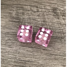 Unbranded 2X Pink Translucent Dice Tire Wheel Valve Stem Caps Bicycle Hot Rod Car Truck