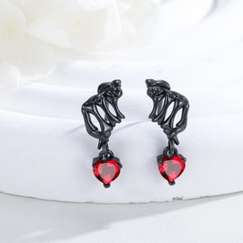 ZIPPICE Skull Earrings Women's Earrings Silver 925 Birthstone Stud Earrings for Women Girls Heart Stud Earrings Skeleton Hand Earrings Skull Gifts Gothic Jewellery for Women, Sterling Silver