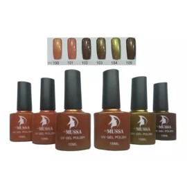 Mussa Set Esmaltes Semi Permanentes Marca Mussa Caja Con 6 Tonos
