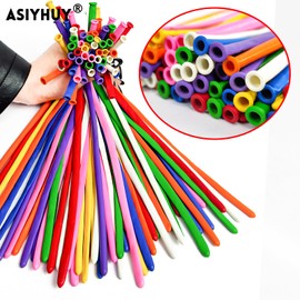 ASIYUHY 260 long balloons 100 Pack Twisting Animal Balloons Assorted Color Thickening Latex Modeling Long Magic Balloons for Animal Shape Birthday Weddings Christmas Party Decoration