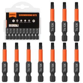 BAIDETS Pro T20 Screwdriver Bit Set - Screwdriver Torx 10 Pieces, 50 mm Length, 1/4 Inch Hex Shank Bit Assortment, with Dispenser Box