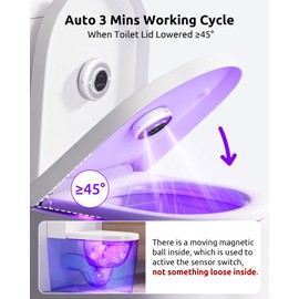 NUTICT UVC Toilet Sanitizer Light, Auto Turn On/Off, Fits Most Toilet Lid