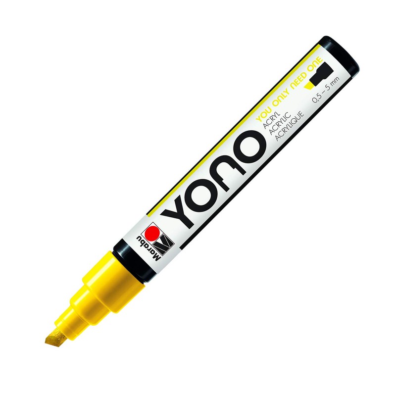 Marabu 12400102019 Yono Marker, Yellow 019, Versatile Acrylic Pen with