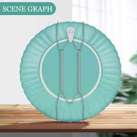 12 Pieces Invisible Plate Hangers Wall Plate Hangers Stainless Steel Decorative Wire Plate Hangers Holders with 12 Pieces Wall Hooks for Decorative Plates and Art (Silver, 6 Inch)