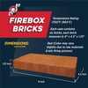 Rutland Fire Bricks for Wood-Burning Fireplaces & Woodstoves, Red, Case