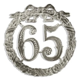 Kunze Anniversary Number 65, Diameter 13 cm, Silver