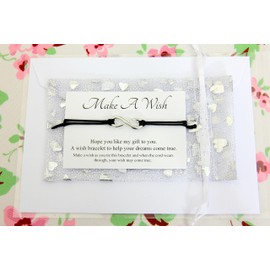 Make A Wish Gifts | Wish String Bracelet | Good Luck Gifts | Best Friend Friendship Gifts | Christmas Birthday Gifts(Black)