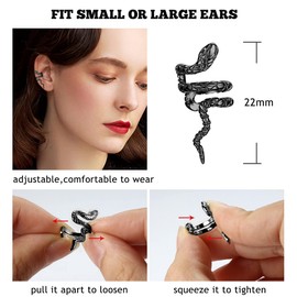 YADOCA 16-Piece Ear Cuff Set Women's Ear Cuff Earrings Earcuffs Set Helix Cartilage Clip on Wrap Earrings Fake Earrings Ear Cuffs Ear Cuff Ear Cuff Gold / Silver / Black / Rose Gold, Alloy Steel