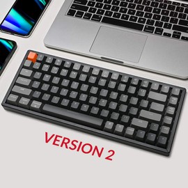 Keychron K2 Wireless Mechanical Keyboard, 75% Layout 84 Key Bluetooth/USB-C Wired Compact RGB Backlit Anti Ghosting/N-Key Rollover, Gateron G Pro Brown Switch Aluminum Frame for Mac Windows, Version 2