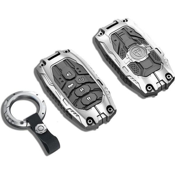 Aoocar Mech Style Heavy Metal Key Fob Cover, Compatible with
