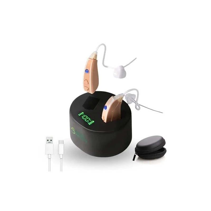 BionicHearing Rechargeable Hearing Aids for Seniors - Noise Cancelling