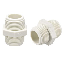 TOP-VIGOR 5Pcs PVC Pipe Fitting Hex Nipple, G3/4 x G3/4 Male Thread Adapter Connector for Plumbing Connection