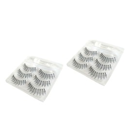 Beavorty 2sets Individual False Eyelashes Natural Look with Easy Removal Glue for Eyes 3pair*2
