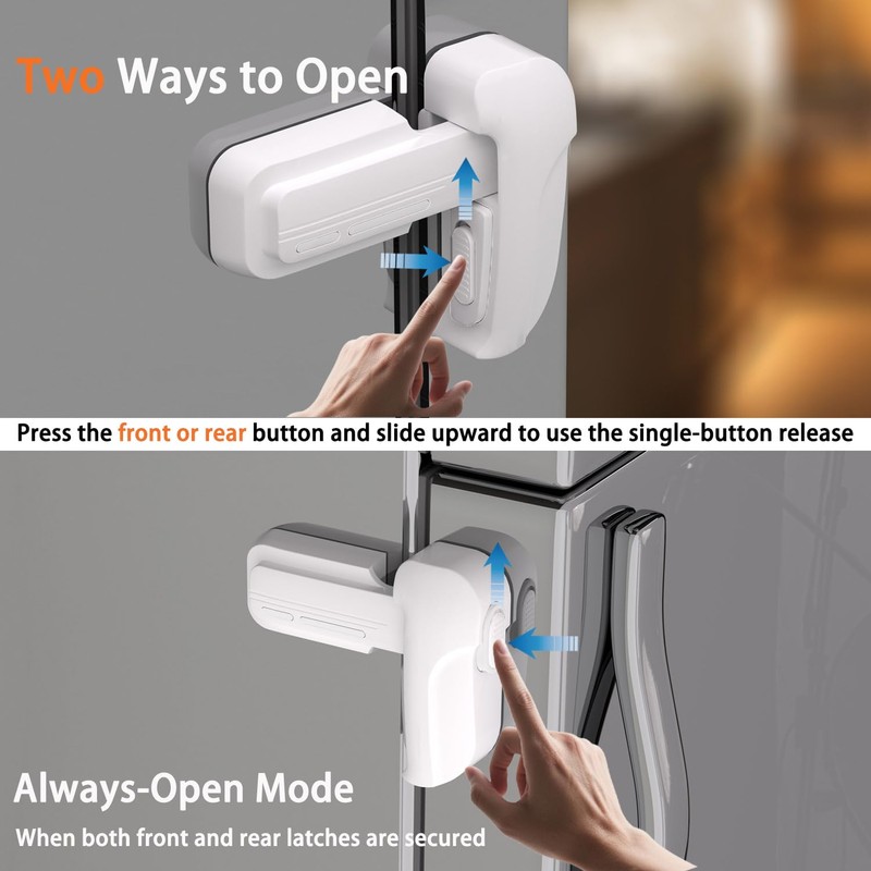 HEOATH 2 Pack Upgrade Child Proof Refrigerator Lock with Two