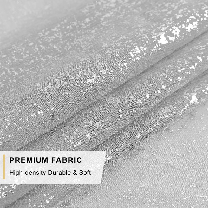 TERLYTEX Silver Curtains for Living Room, Metallic Silver Foil Sparkle