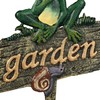 Relaxdays Cast Iron Garden Stake with Garden Lettering, Frog King