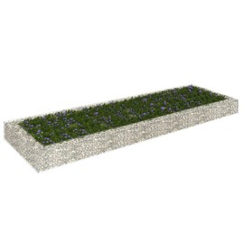 Gabion Raised Bed Galvanized Steel,Boxes Outdoor,Industrial Rustic Planter,Vertical Planter,Patio Raised Beds,Backyard Raised Beds,for Garden,Terrace,Balcony,Deck,Planting,Flowers,118.1"x39.4"x7.9"