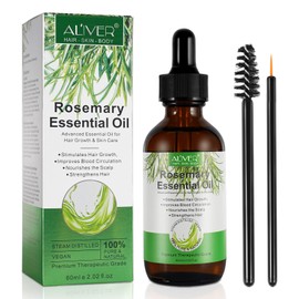 Ätherisches Rosmarinöl für Haare, Rosmarin-Haaröl, 100% reines Bio für Augenbrauen und Wimpern, Gesicht, Haut, stimuliert das Haarwachstum (60ml)