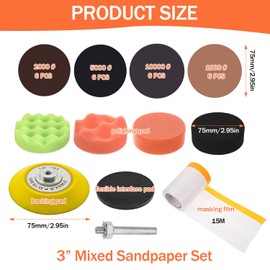 Ooioahuaoo 31 Stück Polierset, Langlebig und Einfach zu Bedienen, Scheinwerfer Polierset, Vielseitig, Polieraufsatz, für die Reparatur und Restaurierung von Autoscheinwerfern (braun)